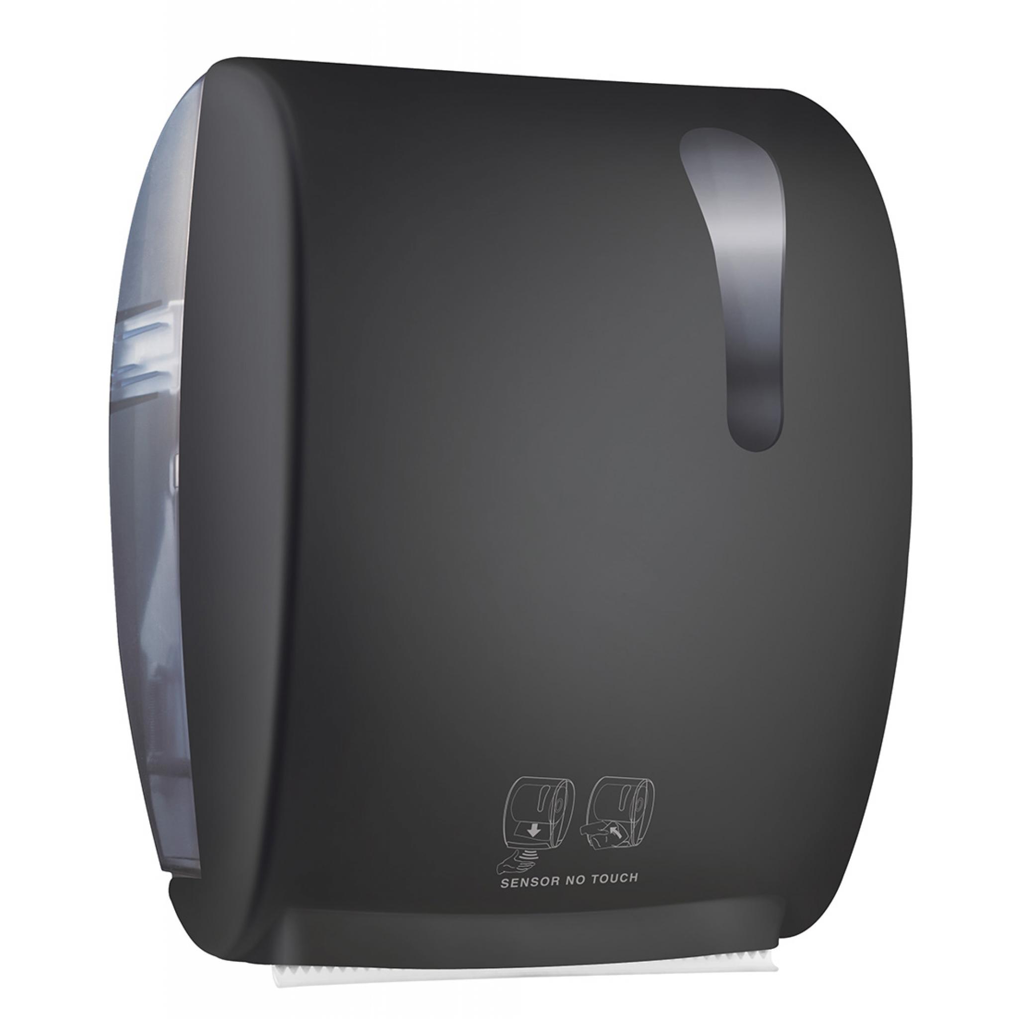 BLACK series automatic hand towel dispenser with manual cutter