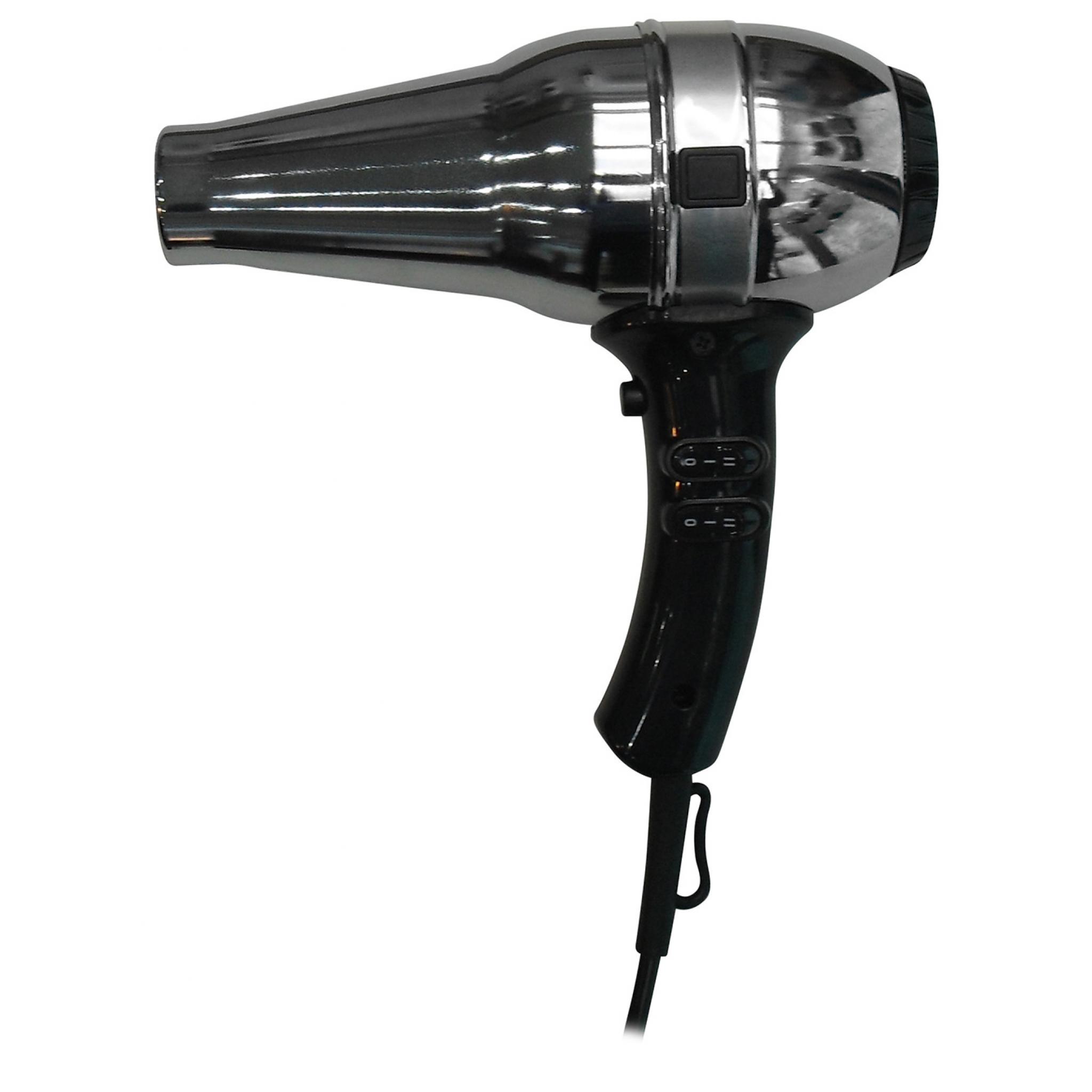 Hotel Line hair dryer in silver with black handle