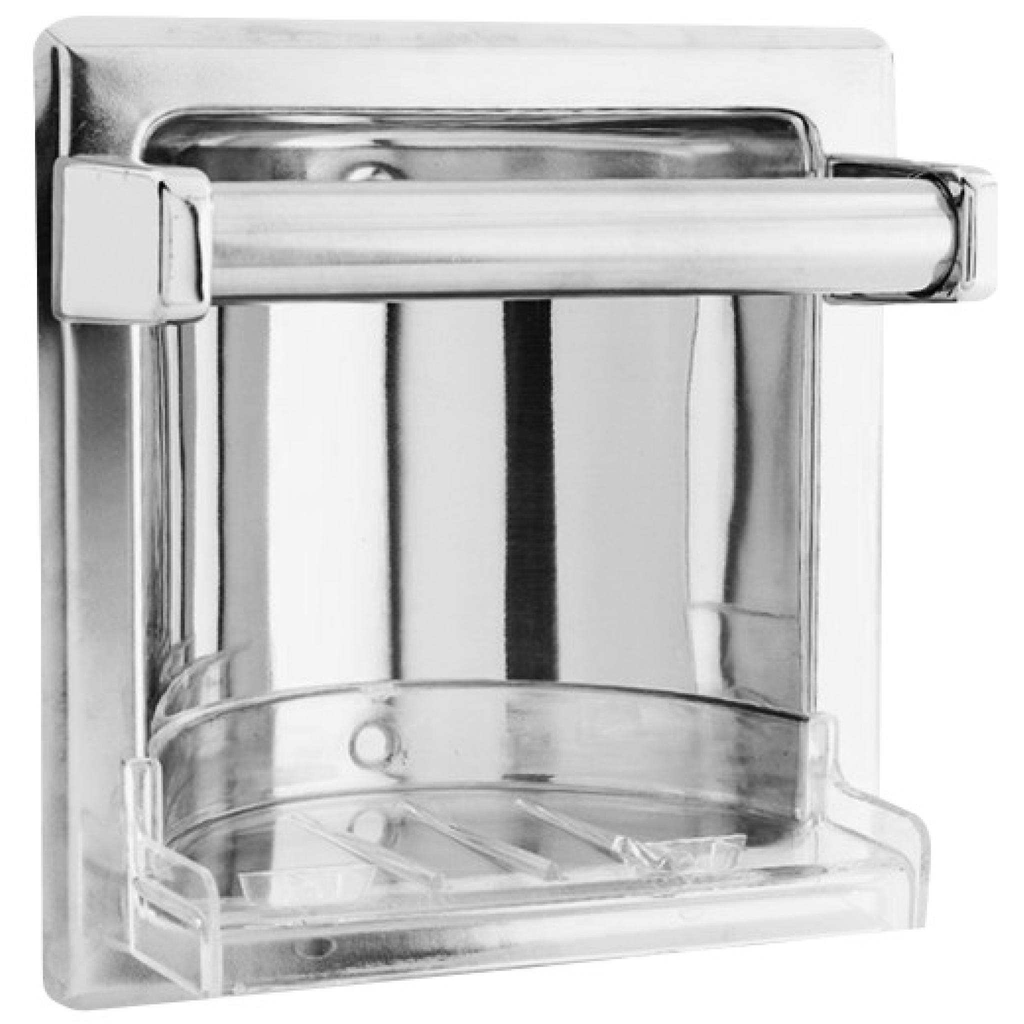 CLASSIC series recessed soap dish with handle & polished finish