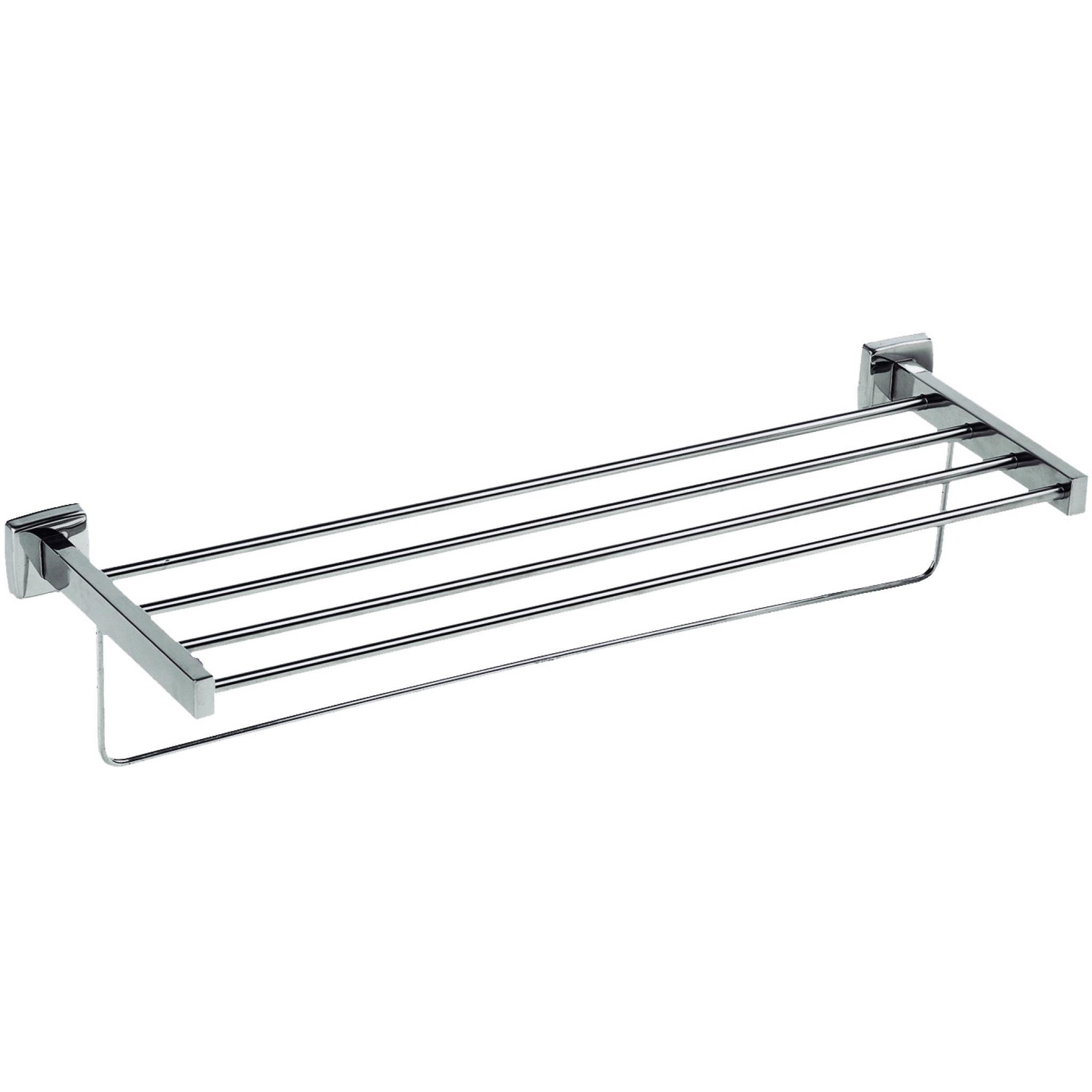 CLASSIC series towel rack & shelf with hanging bar, 600mm satin