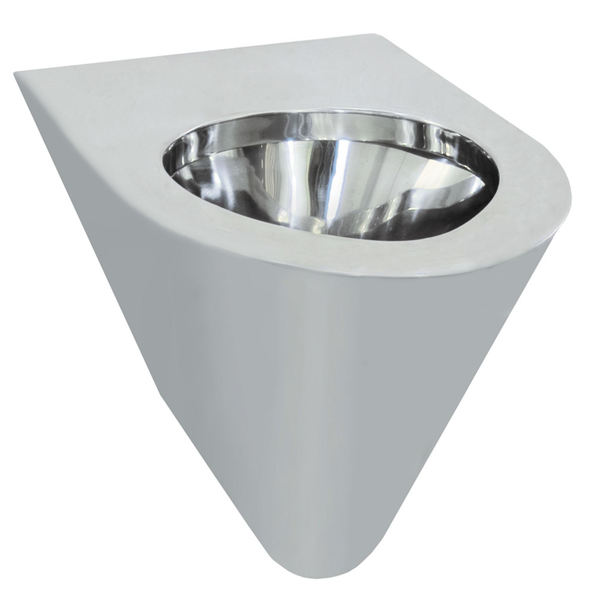 Wall mounted stainless steel toilet 380 height satin