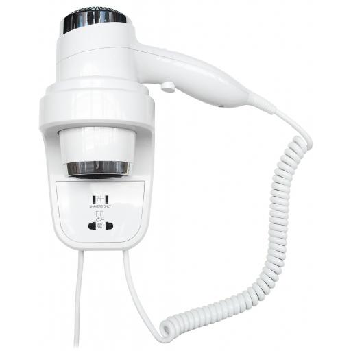 Hotel Line hair dryer with wall support & shaver socket
