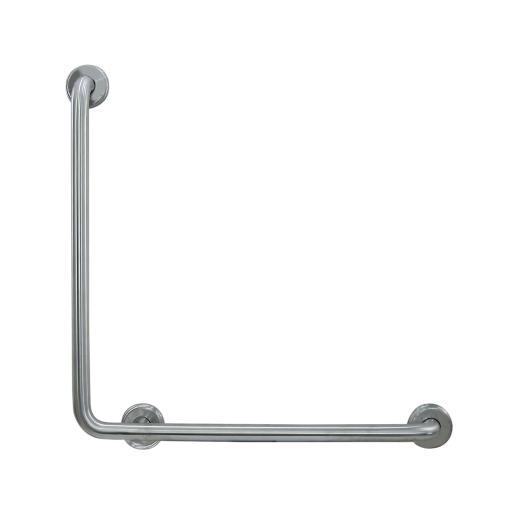 Angled grab rail in polished stainless steel 600x600mm